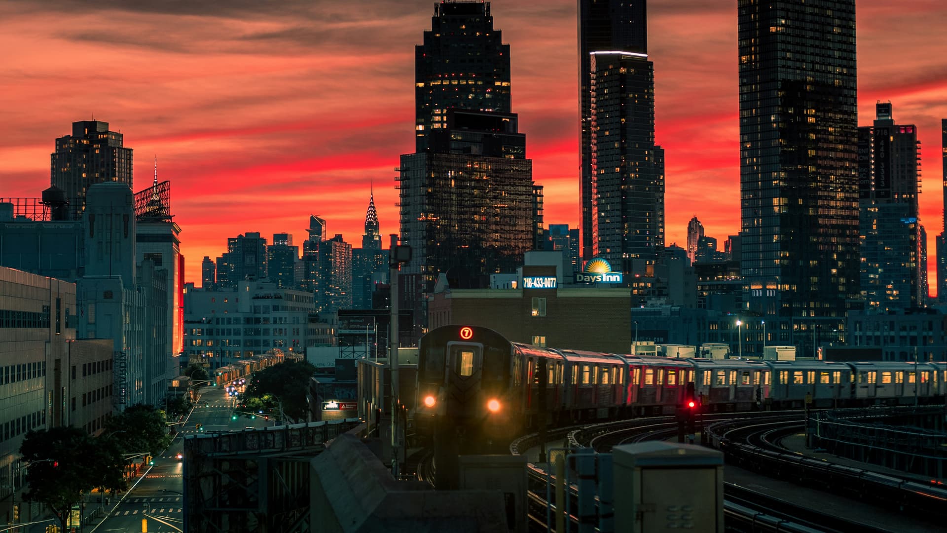 Cityscape at sunset
