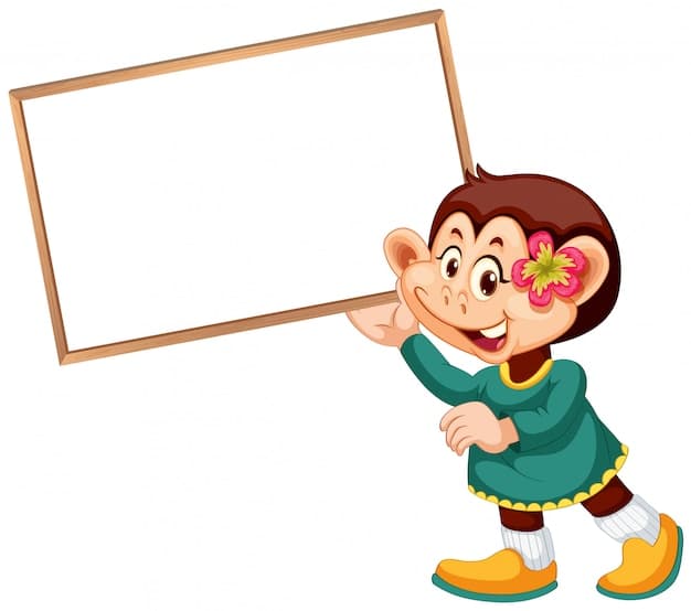 Cute monkey with a banner